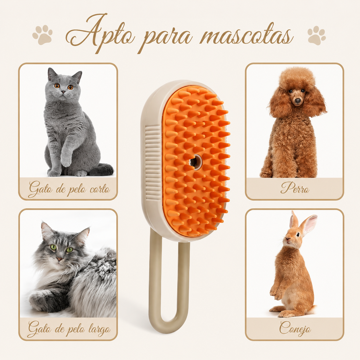Cepillo Pulverizador para Mascotas